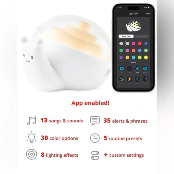 SKIP HOP 3-In-1 Smart Snail Sound & Routine Machine - Picture 3 of 6